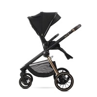 Carucior 2 in 1 pentru copii Lorelli Bianca Black, cadru din aluminiu, suspensii, cos landou individual cu maner de transport, geanta, greutate suportata 22 kg - 4