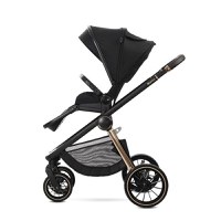 Carucior 2 in 1 pentru copii Lorelli Bianca Black, cadru din aluminiu, suspensii, cos landou individual cu maner de transport, geanta, greutate suportata 22 kg - 5