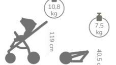 Carucior 2 in 1 Tutis Mio 3+ Beige 180 din piele, sezut reversibil, amortizoare duble, maner reglabil, accesorii incluse