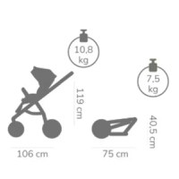 Carucior 2 in 1 Tutis Mio 3+ Beige 180 din piele, sezut reversibil, amortizoare duble, maner reglabil, accesorii incluse - 1