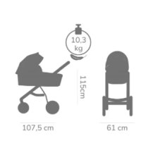 Carucior 2 in 1 Tutis Mio 3+ Beige 180 din piele, sezut reversibil, amortizoare duble, maner reglabil, accesorii incluse - 5