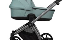 Carucior 2 in 1 Tutis Mio 3+ Turquoise 243 din piele, sezut reversibil, amortizoare duble, maner reglabil, accesorii incluse