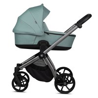 Carucior 2 in 1 Tutis Mio 3+ Turquoise 243 din piele, sezut reversibil, amortizoare duble, maner reglabil, accesorii incluse - 1