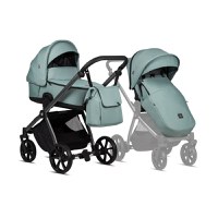 Carucior 2 in 1 Tutis Mio 3+ Turquoise 243 din piele, sezut reversibil, amortizoare duble, maner reglabil, accesorii incluse - 5