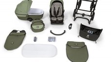 Carucior 2 in 1 Tutis Uno 5+ Menta 143 sezut reversibil, spatar reglabil, roti cu blocare, bara detasabila, accesorii incluse