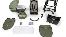 Carucior 2 in 1 Tutis Uno 5+ Menta 143 sezut reversibil, spatar reglabil, roti cu blocare, bara detasabila, accesorii incluse