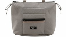 Carucior 3 in 1 Adamex Rimini Alu tip Collection Linen  EcoLeather camel beige cu scaun iSize, parte sport reglabila pana la orizontala, cadru cu suspensii, landou cu suport de cap reglabil pe inaltime