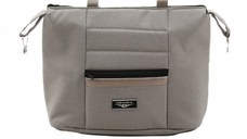 Carucior 3 in 1 Adamex Rimini Alu tip Collection Linen  EcoLeather camel beige cu scaun iSize, parte sport reglabila pana la orizontala, cadru cu suspensii, landou cu suport de cap reglabil pe inaltime