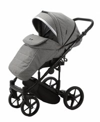 Carucior 3 in 1 Adamex Rimini Alu tip Collection Linen  EcoLeather cloud gray cu scaun iSize, parte sport reglabila pana la orizontala, cadru cu suspensii, landou cu suport de cap reglabil pe inaltime - 8