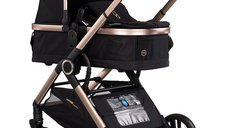 Carucior 3 in 1 Chipolino Euphoria Noir cu suspensii si sezut reversibil