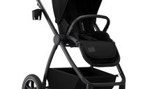 Carucior 3 in 1 Lionelo Meril, cu landou de dimensiune XL, reversibil, cu scoica auto testata ADAC, cu accesorii, pana la 22 kg, conform cu EN1888-1 EN1888-2, EN1466, negru