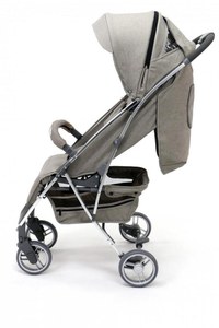 Carucior Asalvo Cotton Bej, spatar reglabil, mod inclinare completa, suport pentru picioare reglabil, rotire 360 grade pe rotile din fata - 5