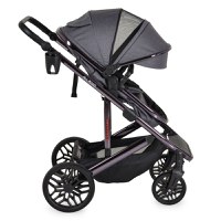 Carucior convertibil 2in1 Moni All Road Grey cu Cadru din aluminiu galvanizat,Roti rezistente cu suspensii,Spatar reglabil,Maner reglabil 6 pozitii inaltime,Copertina XXL,Husa picioare si suport pahar incluse,Pana la 4 ani - 1