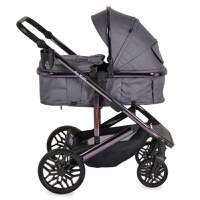 Carucior convertibil 2in1 Moni All Road Grey cu Cadru din aluminiu galvanizat,Roti rezistente cu suspensii,Spatar reglabil,Maner reglabil 6 pozitii inaltime,Copertina XXL,Husa picioare si suport pahar incluse,Pana la 4 ani - 3