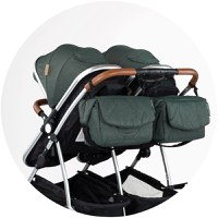 Carucior gemeni Chipolino Duo Smart 3 in 1 basil, Cadru aluminiu, pliere compacta, Suspensii si frana, Spartar reglabil, accesorii incluse - 6