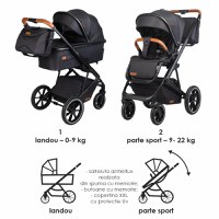 Carucior modular 2in1 Coccolle Nessia Diamond black + Balansoar bebelusi Coccolle Velio Butternut cadou - 3