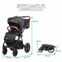Carucior modular 2in1 Coccolle Nessia Diamond black + Balansoar bebelusi Coccolle Velio Butternut cadou - 5