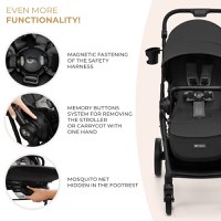 Carucior pentru copii 3 in 1 Kinderkraft Yoxi Moonlight Grey 0-22 kg, cadru din aluminiu, accesorii incluse - 1