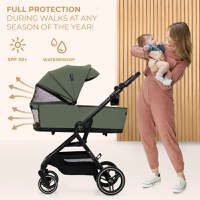 Carucior pentru copii 3 in 1 Kinderkraft Yoxi Mystic Green 0-22 kg, cadru din aluminiu, accesorii incluse - 4