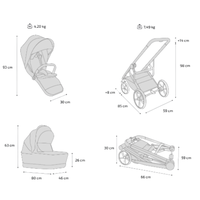 Carucior pentru copii Avionaut Sirius Grey 2 in 1 cu suspensie, maner telescopic, geanta, greutate admisa 22 kg - 2