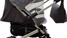 Carucior pentru copii Baby Care Pro 512 Gri Carouri cu Suspensii, Cadru aluminiu Silver, Maner reversibil, Spatar reglabil in 5 trepte, Frana picior, Plasa insecte, Geanta