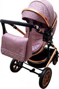 Carucior pentru copii Baby Care Pro 530 Mov deschis 3 in 1 Transformabil, Cadru Aluminiu, Amortizoare, Roti din cauciuc, Spatar reglabil 3 trepte, Plasa insecte, Geanta - 2