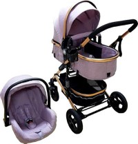 Carucior pentru copii Baby Care PRO 531 Gri 3 in 1, Cadru Aluminiu, Amortizoare, Roti din cauciuc plin, Landou, Scoica auto, Spatar reglabil 3 trepte, Plasa insecte - 4