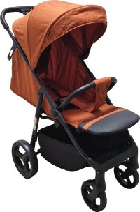 Carucior pentru copii Baby Care Pro S 508 Portocaliu Gold, Cadru aluminiu, Spatar reglabil in 3 trepte, Husa picioare, Frana picior, Pliabil - 2
