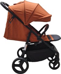Carucior pentru copii Baby Care Pro S 508 Portocaliu Gold, Cadru aluminiu, Spatar reglabil in 3 trepte, Husa picioare, Frana picior, Pliabil - 3