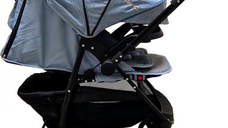 Carucior pentru copii Baby Care Pro SK10 Turquoise cu Maner reversibil, Spatar reglabil in 3 trepte, Frana picior, Pliabil