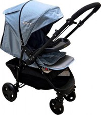 Carucior pentru copii Baby Care Pro SK10 Turquoise cu Maner reversibil, Spatar reglabil in 3 trepte, Frana picior, Pliabil - 2