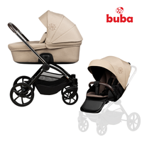 Carucior pentru copii Buba Kanatitza Nougat 2 in 1 cu suspensii, scaun reversibil, rucsac, suport pahar, plasa insecte si husa ploaie - 8