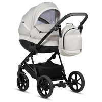 Carucior pentru copii Buba Zaza2 Cream 2 in 1 cu suspensii, scaun reversibil, rucsac, suport pahar, plasa insecte si husa ploaie - 4