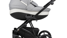 Carucior pentru copii Buba Zaza2 Warm Grey 2 in 1 cu suspensii, scaun reversibil, rucsac, suport pahar, plasa insecte si husa ploaie