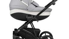 Carucior pentru copii Buba Zaza2 Warm Grey 2 in 1 cu suspensii, scaun reversibil, rucsac, suport pahar, plasa insecte si husa ploaie