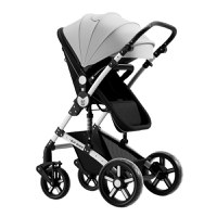 Carucior pentru copii Buf Boof A1 Deluxe Black White 2 in 1 reversibil 0-36 luni, cadru din aluminiu, amortizoare, accesorii incluse - 2