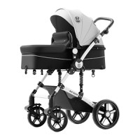 Carucior pentru copii Buf Boof A1 Deluxe Black White 2 in 1 reversibil 0-36 luni, cadru din aluminiu, amortizoare, accesorii incluse - 4