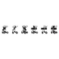 Carucior pentru copii Buf Boof A1 Deluxe Black White 2 in 1 reversibil 0-36 luni, cadru din aluminiu, amortizoare, accesorii incluse - 6