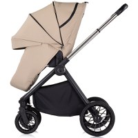 Carucior pentru copii Chipolino Encanto 3 in 1 tiramisu cu spatar reglabil, suspensii, bara detasabila, suport piciare ajustabil, maner reglabil si accesorii - 3