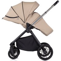 Carucior pentru copii Chipolino Encanto 3 in 1 tiramisu cu spatar reglabil, suspensii, bara detasabila, suport piciare ajustabil, maner reglabil si accesorii - 4