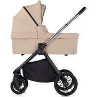 Carucior pentru copii Chipolino Encanto 3 in 1 tiramisu cu spatar reglabil, suspensii, bara detasabila, suport piciare ajustabil, maner reglabil si accesorii - 12