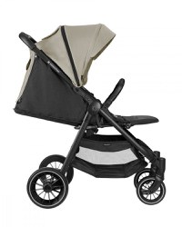 Carucior pentru copii KikkaBoo Sarah Beige 2023, 0-48luni pana la 22kg cu suspensii,spatar reglabil cu pozitie somn,Maner din piele ecologica,tavita,husa de ploaie,husa picioare si suport pahar incluse - 4