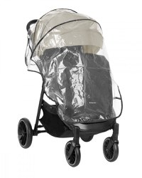 Carucior pentru copii KikkaBoo Sarah Beige 2023, 0-48luni pana la 22kg cu suspensii,spatar reglabil cu pozitie somn,Maner din piele ecologica,tavita,husa de ploaie,husa picioare si suport pahar incluse - 5