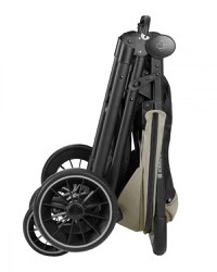 Carucior pentru copii KikkaBoo Sarah Beige 2023, 0-48luni pana la 22kg cu suspensii,spatar reglabil cu pozitie somn,Maner din piele ecologica,tavita,husa de ploaie,husa picioare si suport pahar incluse - 6