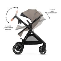 Carucior pentru copii Kinderkraft Esme Pro Sand Beige 3 in 1, reversibil, cu suspensii, geanta, suport pentru pahar si husa pentru ploaie - 1