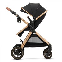 Carucior pentru copii Kinderkraft Esme Pure Black 3 in 1 reversibil, cu spatar si maner reglabil, suportul pentru pahar, husa pentru picioare, husa de ploaie, geanta - 7