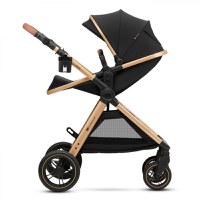 Carucior pentru copii Kinderkraft Esme Pure Black 3 in 1 reversibil, cu spatar si maner reglabil, suportul pentru pahar, husa pentru picioare, husa de ploaie, geanta - 9