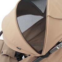 Carucior pentru copii Qplay Grav Bej, pliere cu o singura mana, amortizoare, suport reglabil pentru picioare, bara de protectie detasabila - 8