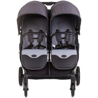 Carucior pentru gemeni Chipolino Top Stars anthracite cu spatar reglabil, suspensii, suport picioare ajustabil, bara de protectie detasabila si accesorii - 2