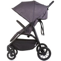 Carucior pentru gemeni Chipolino Top Stars anthracite cu spatar reglabil, suspensii, suport picioare ajustabil, bara de protectie detasabila si accesorii - 3